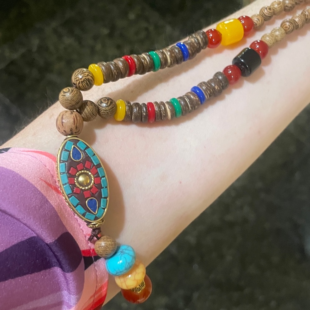 Boho beaded Necklace - Picture 4 of 5